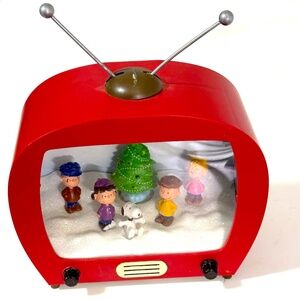 Peanuts Lighted Musical TV Christmas Decoration Snoopy Charlie Brown - Excellent